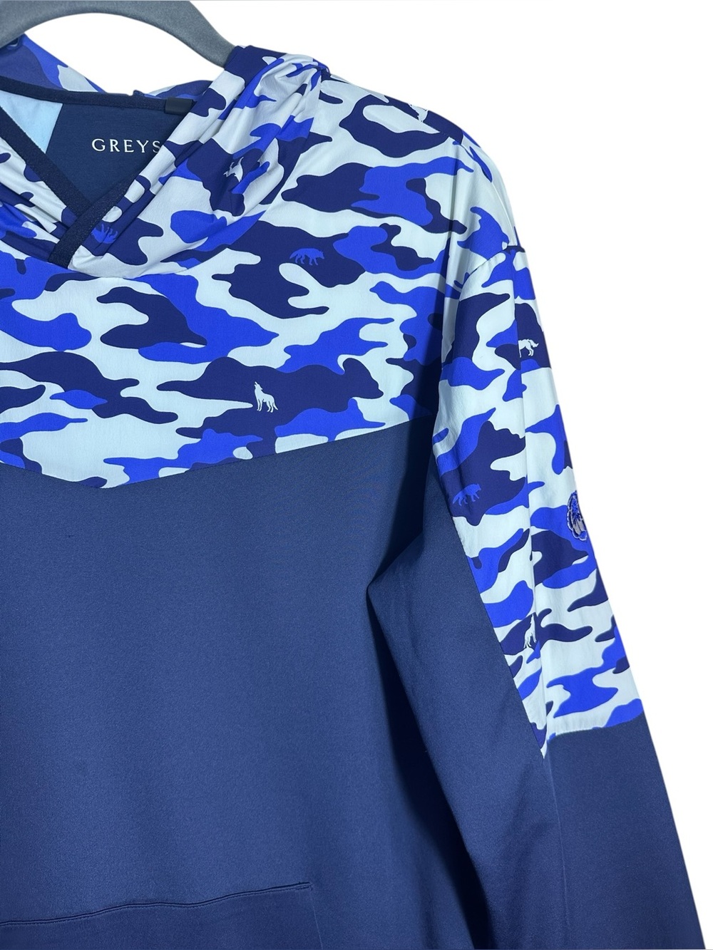 Greyson Navy and Light Blue Camo Athletic Hoodie - Picture 6 of 11